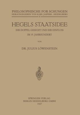 Hegels Staatsidee - Julius Löwenstein - cover