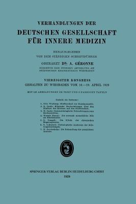 Verhandlungen der Deutschen Gesellschaft für Innere Medizin: Vierzigster Kongress Gehalten zu Wiesbaden vom 16.–19. April 1928 - cover