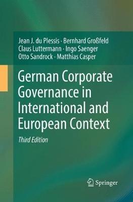 German Corporate Governance in International and European Context - Jean J. du Plessis,Bernhard Großfeld,Claus Luttermann - cover
