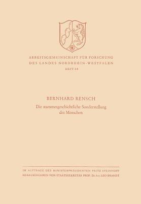 Die stammesgeschichtliche Sonderstellung des Menschen - Bernhard Rensch - cover