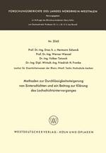 Methoden zur Durchlässigkeitssteigerung von Sinterschichten und ein Beitrag zur Klärung des Lochschichtsintervorganges