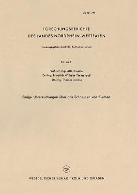 Einige Untersuchungen über das Schneiden von Blechen - Otto Kienzle - cover