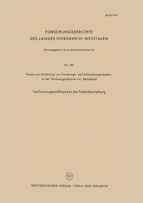 Verformungseinflüsse bei der Feilenherstellung - Kenneth A Loparo - cover