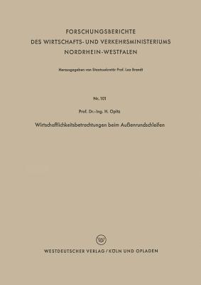 Wirtschaftlichkeitsbetrachtungen beim Außenrundschleifen - Herwart Opitz - cover