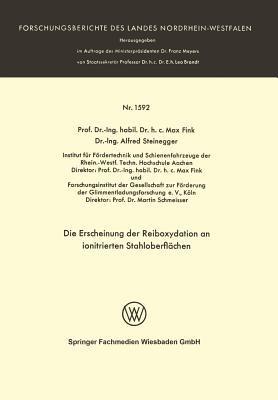 Die Erscheinung der Reiboxydation an ionitrierten Stahloberflächen - Max Fink - cover
