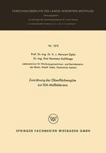 Zuordnung der Oberflächengüte zur ISA-Maßtoleranz