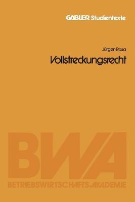 Vollstreckungsrecht - J?rgen Rosa - cover