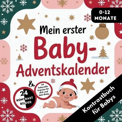 Adventskalender Baby - Kontrastbuch für Babys von 0-12 Monaten mit 24 weihnachtlichen Kontrastbildern - Lenoarts Publishing - cover