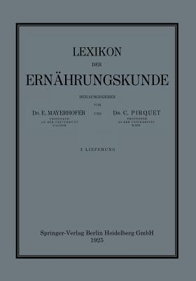Lexikon der Ernährungskunde - E. Mayerhofer,C. Pirquet - cover