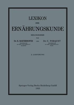Lexikon der Ernährungskunde - E. Mayerhofer,C. Pirquet - cover