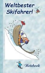 Weltbester Skifahrer: Motiv Notizbuch, Notebook, Einschreibbuch, Tagebuch, Kritzelbuch im praktischen Pocketformat