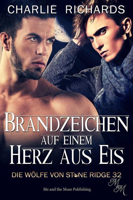 Brandzeichen auf einem Herz aus Eis