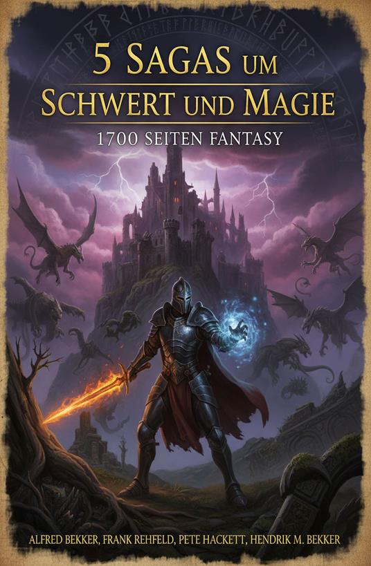 5 Sagas um Schwert und Magie: 1700 Seiten Fantasy - Alfred Bekker,Pete Hackett,Hendrik M. Bekker,Frank Rehfeld - ebook