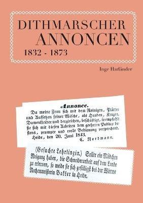 Dithmarscher Annoncen 1832 - 1873 - Inge Harländer - cover