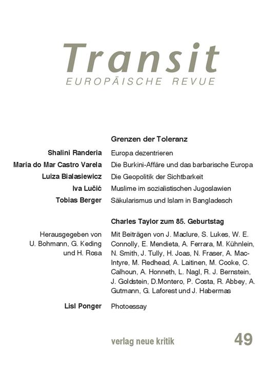 Transit 49. Europäische Revue