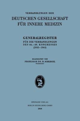 Generalregister für die Verhandlungen des 44.–69. Kongresses (1932–1963) - cover