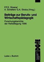 Beiträge zur Berufs- und Wirtschaftspädagogik: Forschungsberichte der Herbsttagung 1996