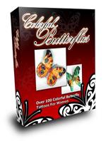 Farbige Schmetterlinge Tattoos. Über 100 farbige Schmetterlings Tattoos für Frauen.