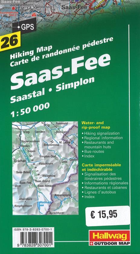 Saas-Fee 1:50.000. Carta escursionistica - 2
