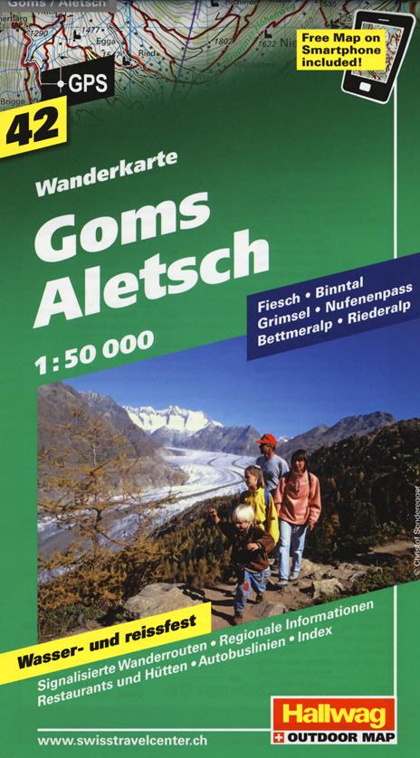 Goms Aletsch 1:50.000. Carta escursionistica - copertina