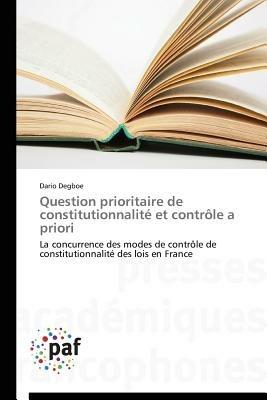 Question Prioritaire de Constitutionnalite Et Controle a Priori - Degboe-D - cover