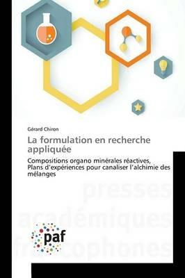 La Formulation En Recherche Appliquee - Chiron-G - cover