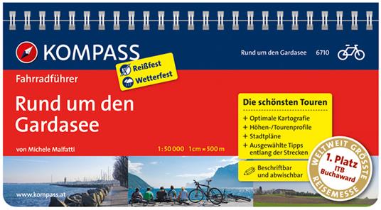 Guida cicloturistica n. 6710. Rund und dem Gardasee. Ediz. a spirale - Michele Malfatti - copertina