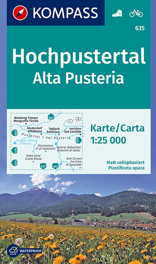 Carta escursionistica n. 635. Alta Pusteria-Hochpustertal 1:25.000. Ediz. bilingue - copertina