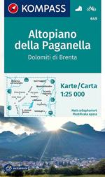 Carta escursionistica n. 649. Altopiano della Paganella, Dolomiti di Brenta 1:25.000