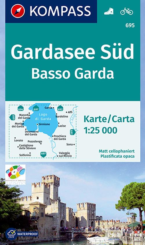 Carta escursionistica n. 695. Basso Garda-Gardasee Süd 1:25.000. Ediz. bilingue - copertina