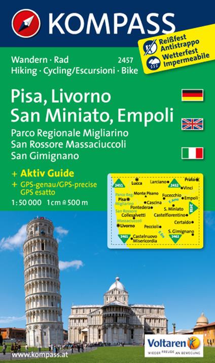 Carta escursionistica n. 2457. Pisa, Livorno, San Miniato, Empoli - copertina