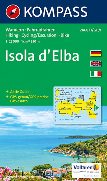 Carta escursionistica n. 2468. Isola d'Elba 1:25.000. Ediz. multilingue - copertina