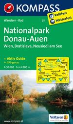 Carta escursionistica n. 211. Nationalpark Donau-Auen, Wien, Bratislava, Neusiedl am See 1:50.000