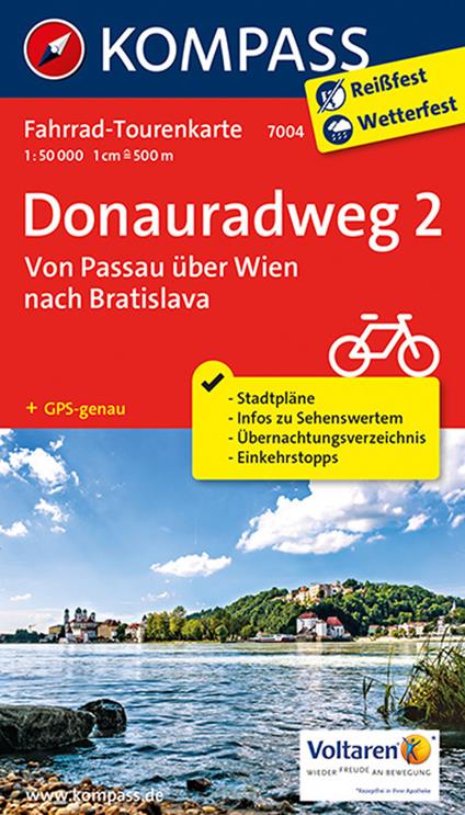 Carta cicloturistica tour n. 7004. Donauradweg - copertina