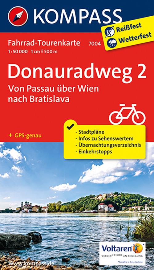 Carta cicloturistica tour n. 7004. Donauradweg - copertina