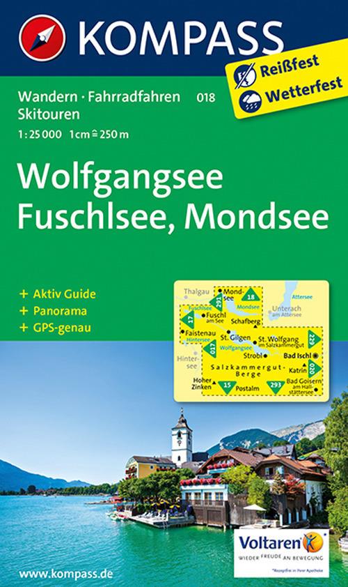 Carta escursionistica n. 018. Wolfgangsee, Fuschlsee, Mondsee 1:25 000 - copertina
