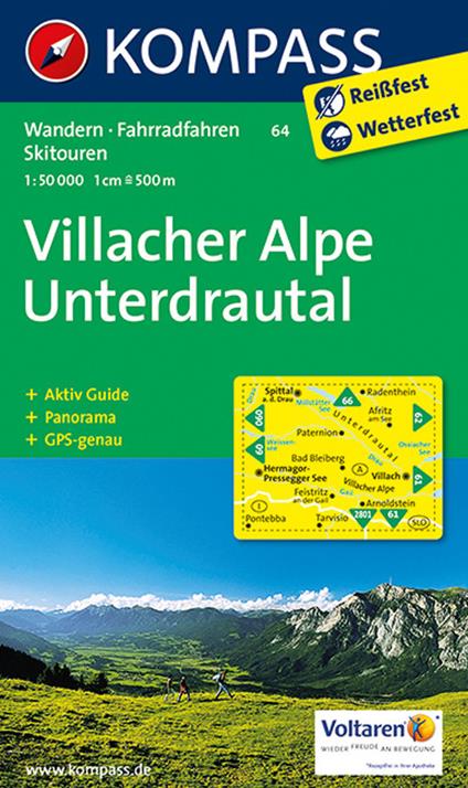 Carta escursionistica n. 64. Villacher Alpe, Unterdrautal 1:50.000 - copertina