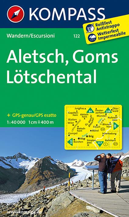 Carta escursionistica n. 122. Aletsch, Goms, Lötschental 1:40.000 - copertina