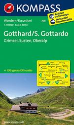 Carta escursionistica n. 108. Gotthard-S. Gottardo, Grimsel, Susten, Oberalp 1:40.000