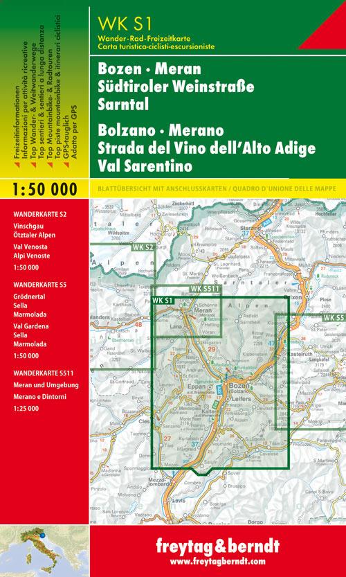 Bolzano, Merano, Strada del vino dell'Alto Adige, Val Sarentino 1:50.00 - copertina