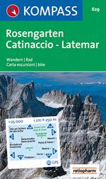 Carta escursionistica n. 629. Catinaccio, Latemar 1:25.000. Adatto a GPS. Digital map. DVD-ROM