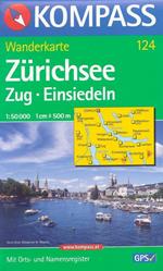 Carta escursionistica n. 124. Svizzera, Alpi occidentale. Zürichsee, Zug, Einsiedeln 1:50.000. Adatto a GPS. Digital map. DVD-ROM