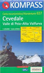 Carta escursionistica n. 637. Trentino, Veneto. Cevedale, valle di Peio, Alta Valfurla 1:25.000. Digital map. DVD-ROM