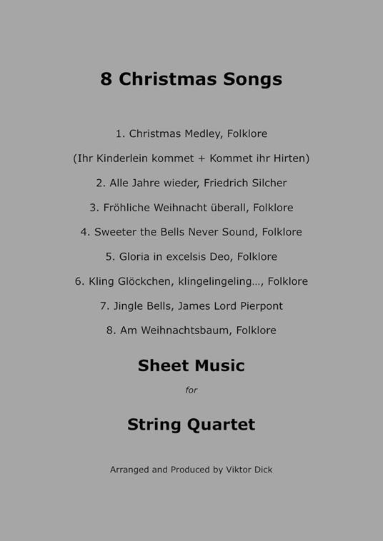 8 Christmas Songs (String Quartet)