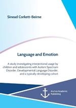 Language and Emotion: A study investigating interjectional usage by children and adolescents with Autism Spectrum Disorder, Developmental Language Disorder, and a typically developing cohort