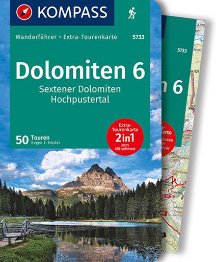 Guida escursionistica n. 5733. Dolomiten 6. Sextner Dolomiten, Hochpustertal. Con carta - Eugen E. Hüsler - copertina