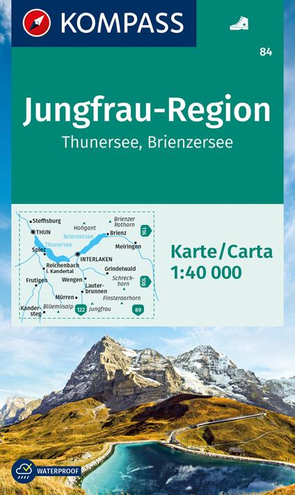 Carta escursionistica n. 84 Jungfrau-Region, Thunersee, Brienzersee 1:40.000 - copertina