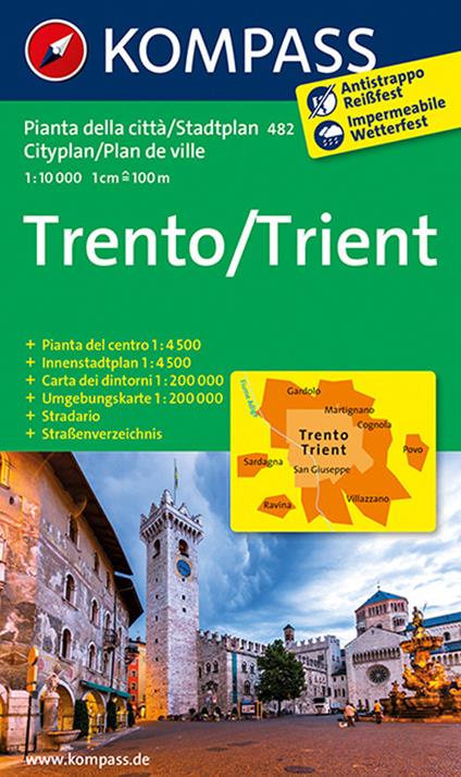 Pianta della città n. 482. Trento-Trient 1:10.000 - copertina