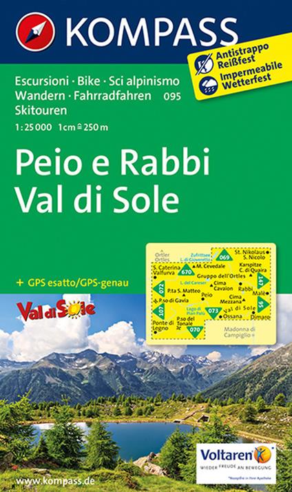 Carta escursionistica n. 095. Peio e Rabbi, Val di Sole 1:25.000 - copertina