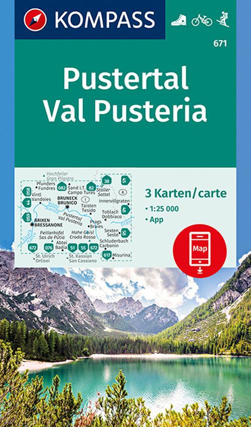 Carta escursionistica n. 671. Val Pusteria - Pustertal 1:25.000 (set di 3 carte) - copertina
